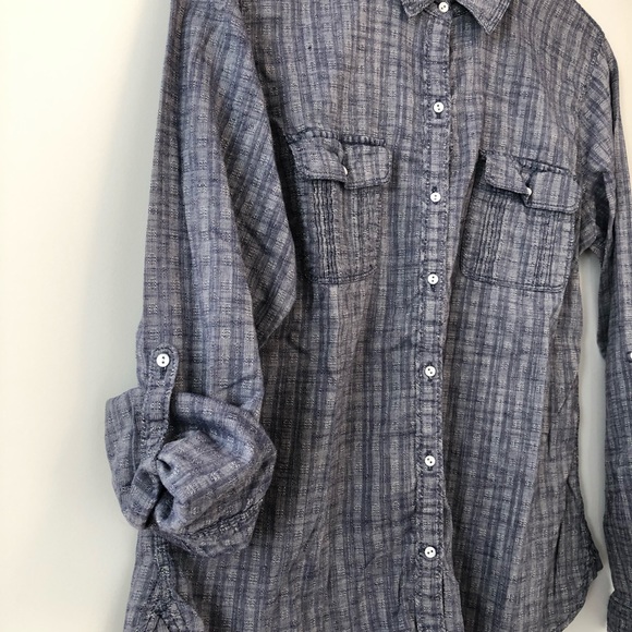 Eddie Bauer Patterned Chambray Shirt Size L - Picture 6 of 8